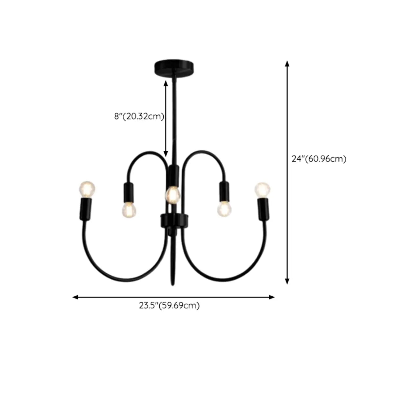 Lampadario industriale nero a 2 livelli per interni moderni