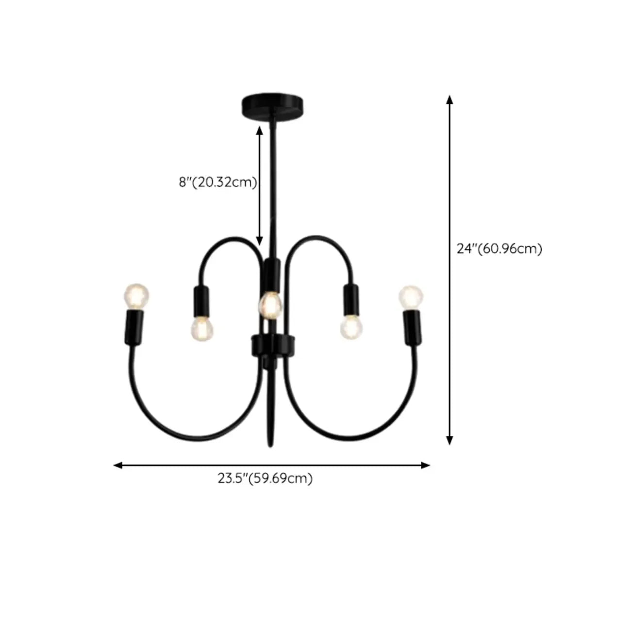 Lampadario industriale nero a 2 livelli per interni moderni