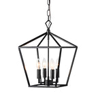 Lustre industriel en métal noir pour la décoration intérieure