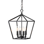 Lustre industriel en métal noir pour la décoration intérieure