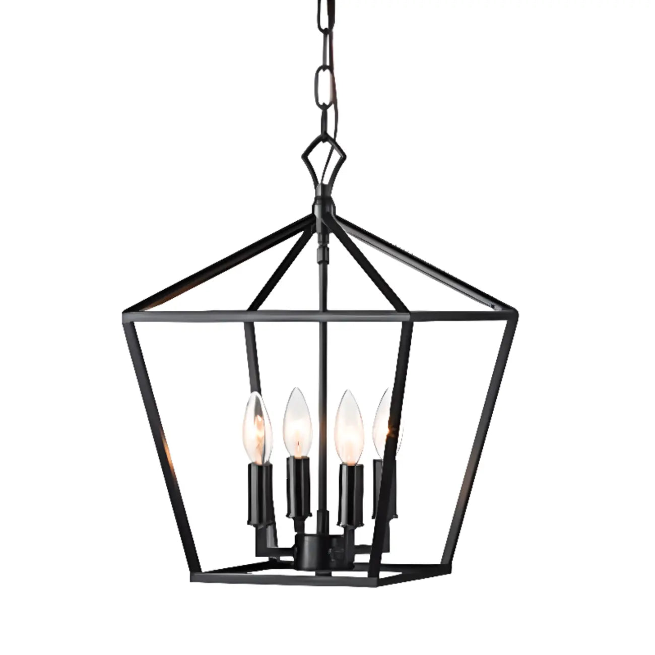Lustre industriel en métal noir pour la décoration intérieure
