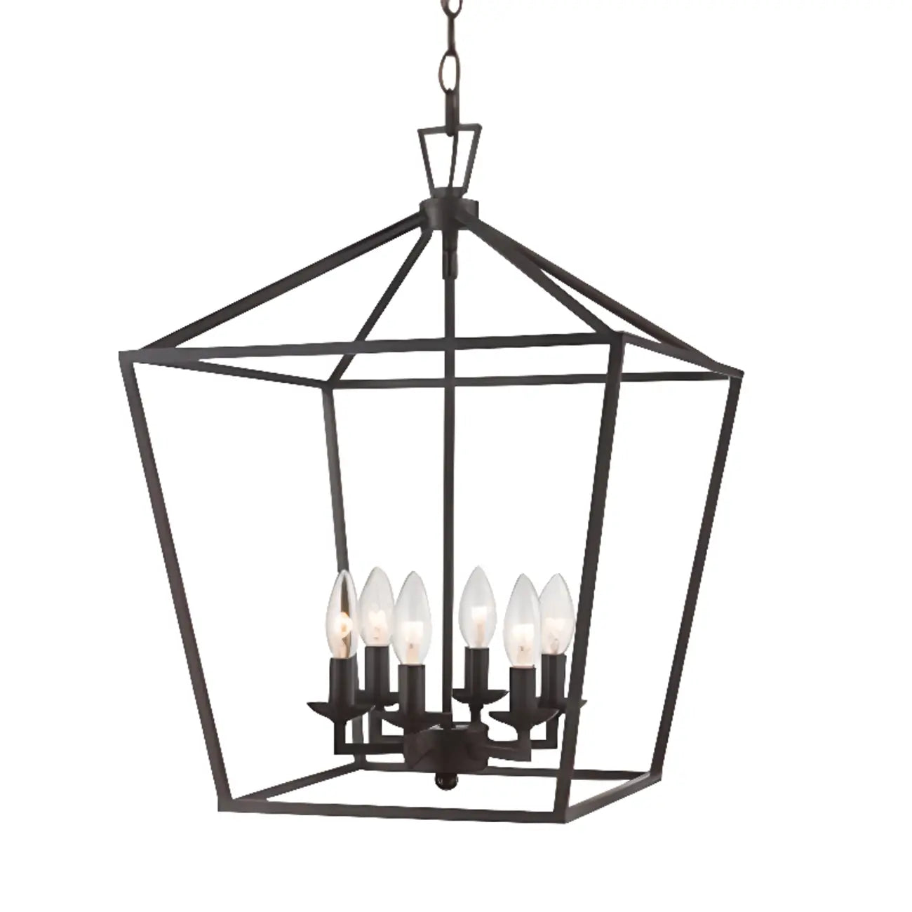 Lustre industriel en métal noir pour la décoration intérieure