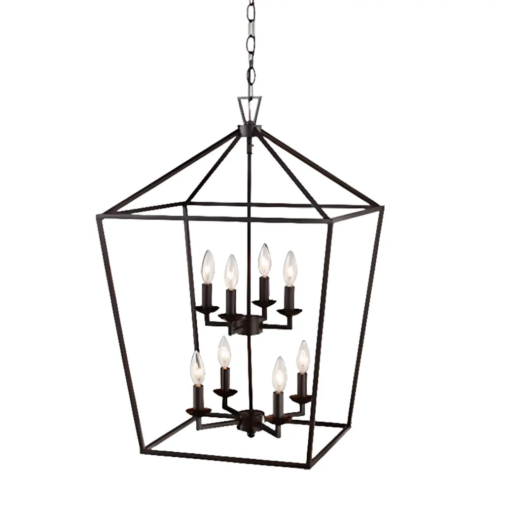 Lustre industriel en métal noir pour la décoration intérieure
