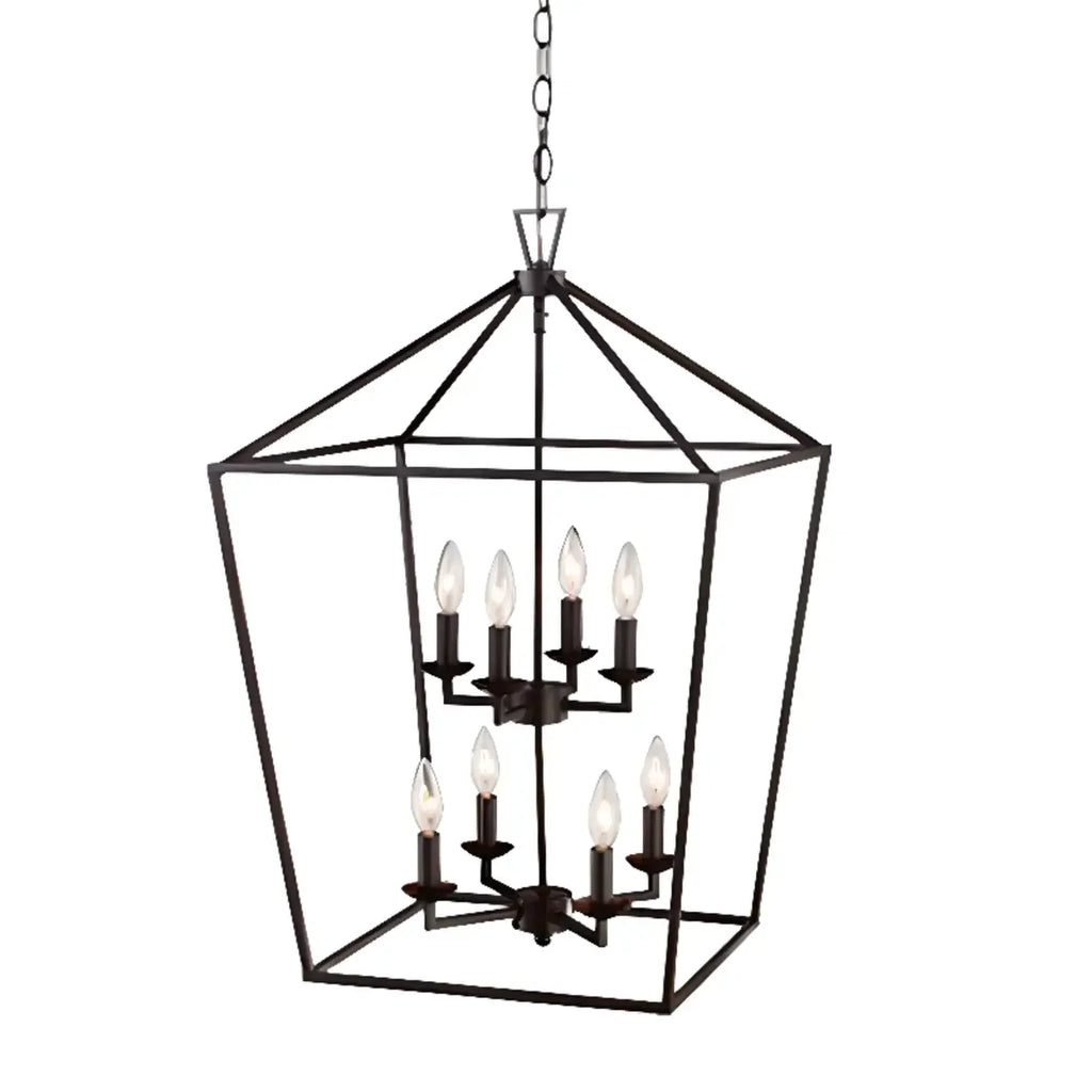 Lustre industriel en métal noir pour la décoration intérieure