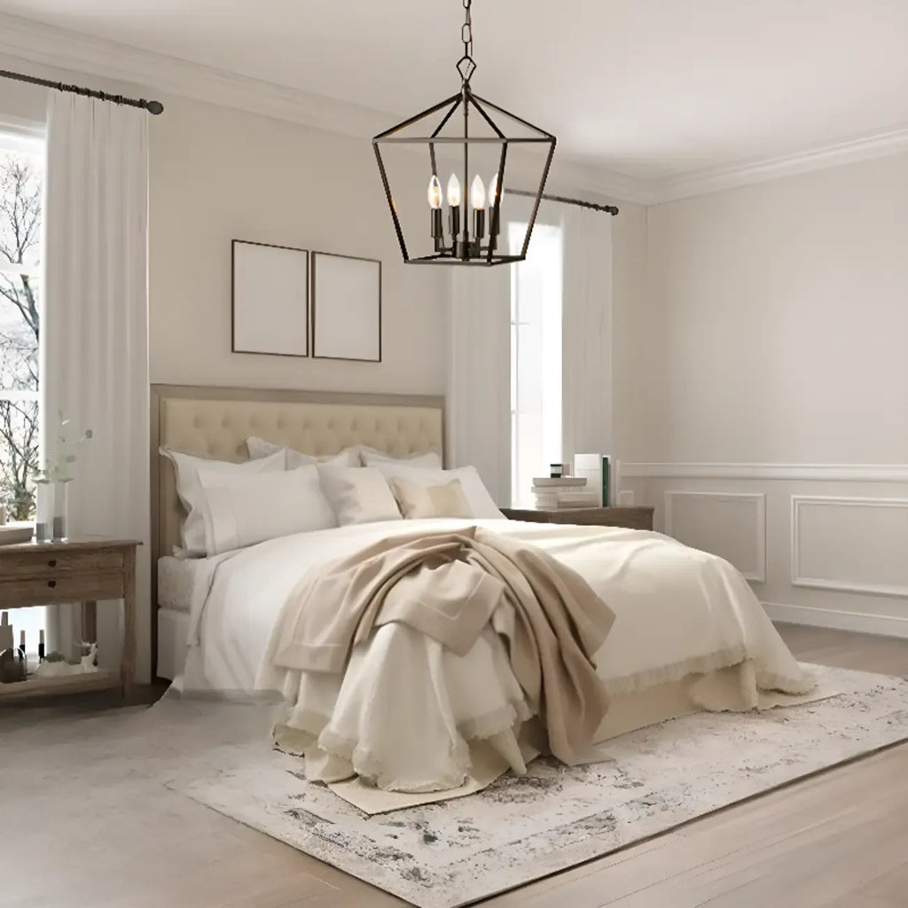 Lustre industriel en métal noir pour la décoration intérieure
