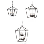 Lustre industriel en métal noir pour la décoration intérieure
