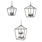 Lustre industriel en métal noir pour la décoration intérieure