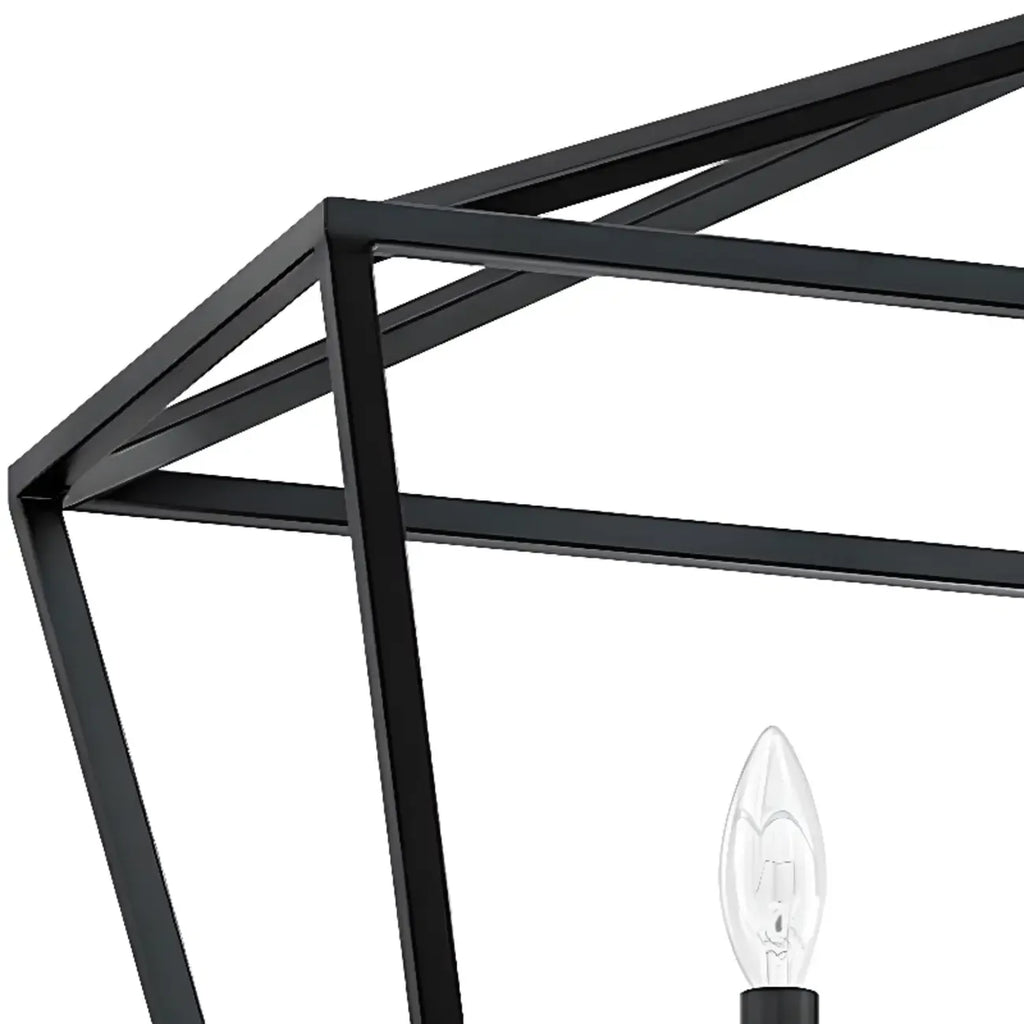 Lustre industriel en métal noir pour la décoration intérieure