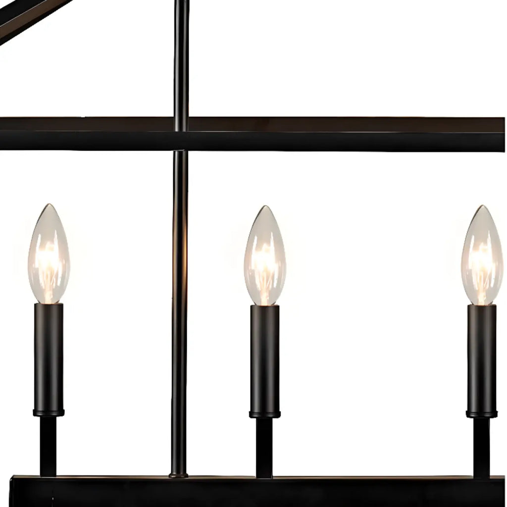 Lustre industriel en métal noir pour la décoration intérieure