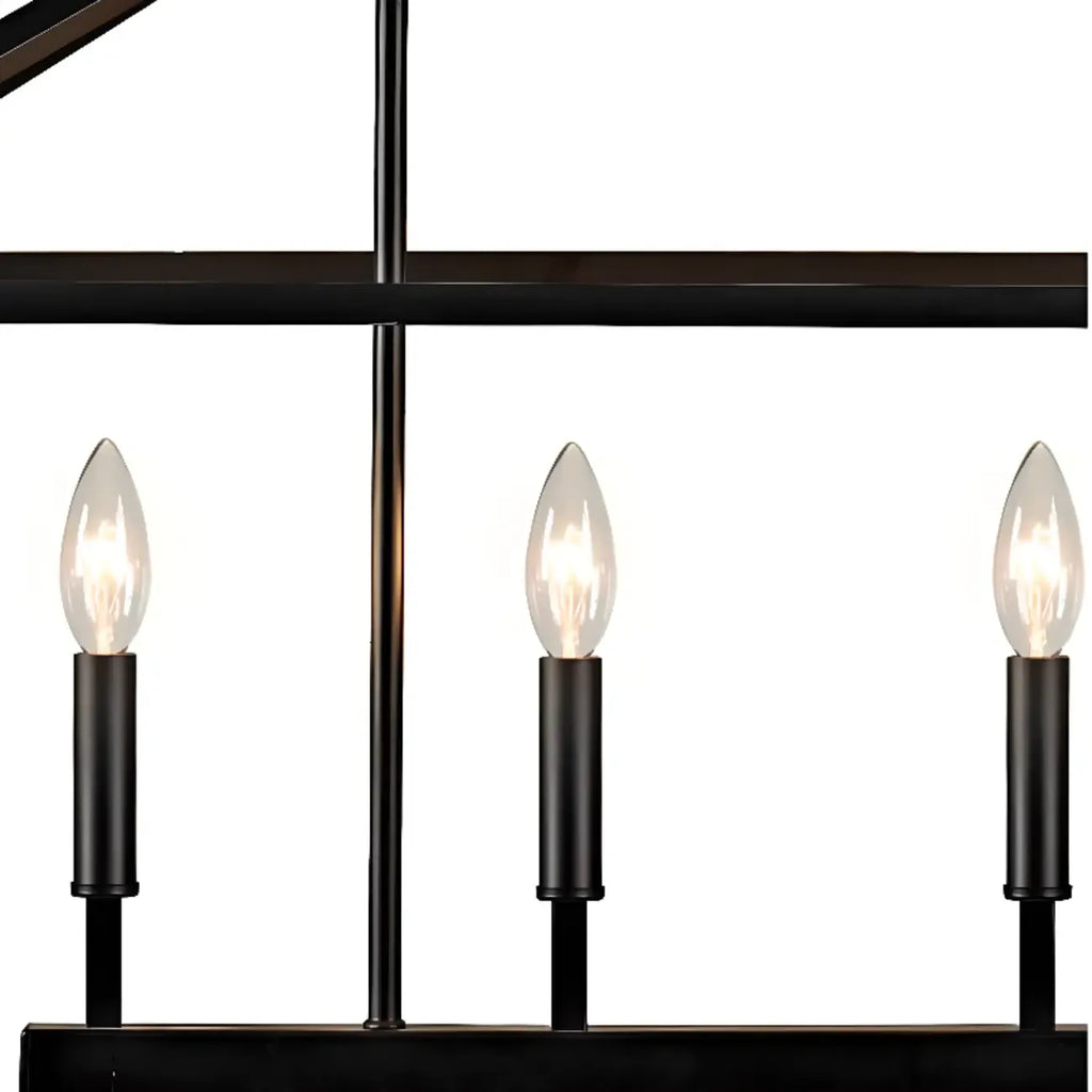 Lustre industriel en métal noir pour la décoration intérieure