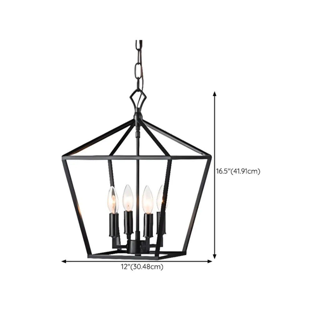 Lustre industriel en métal noir pour la décoration intérieure