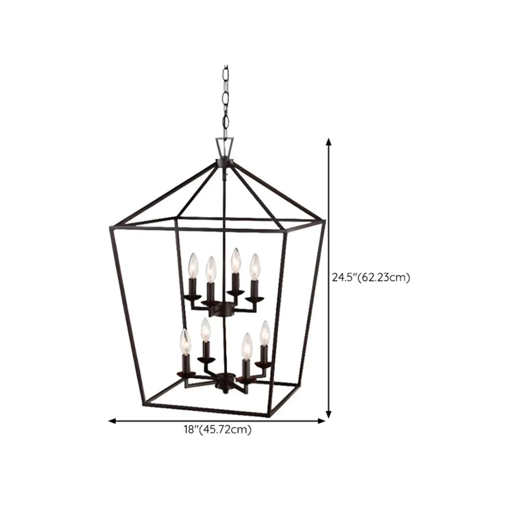 Lustre industriel en métal noir pour la décoration intérieure
