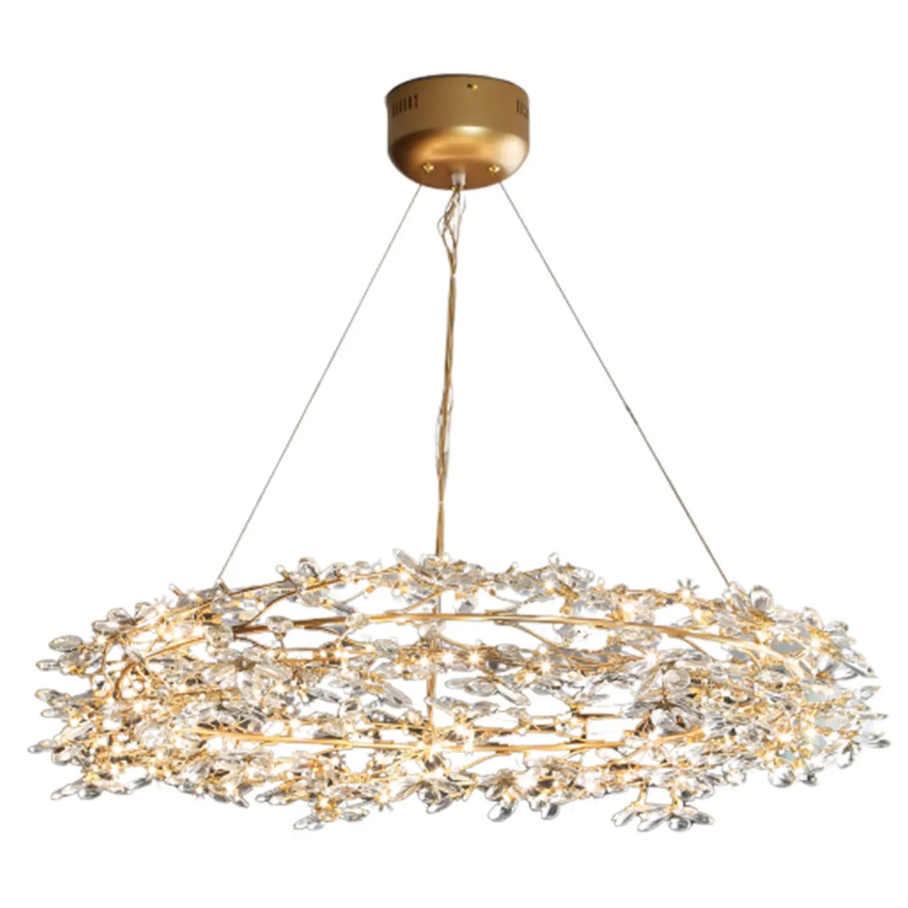 Lustre moderne en cristal à branches, longueur ajustable