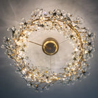 Lustre moderne en cristal à branches, longueur ajustable