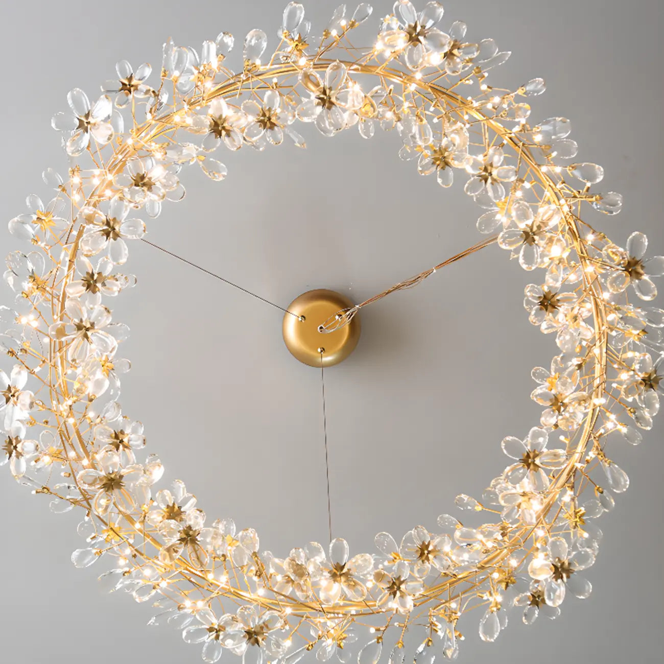 Lustre moderne en cristal à branches, longueur ajustable