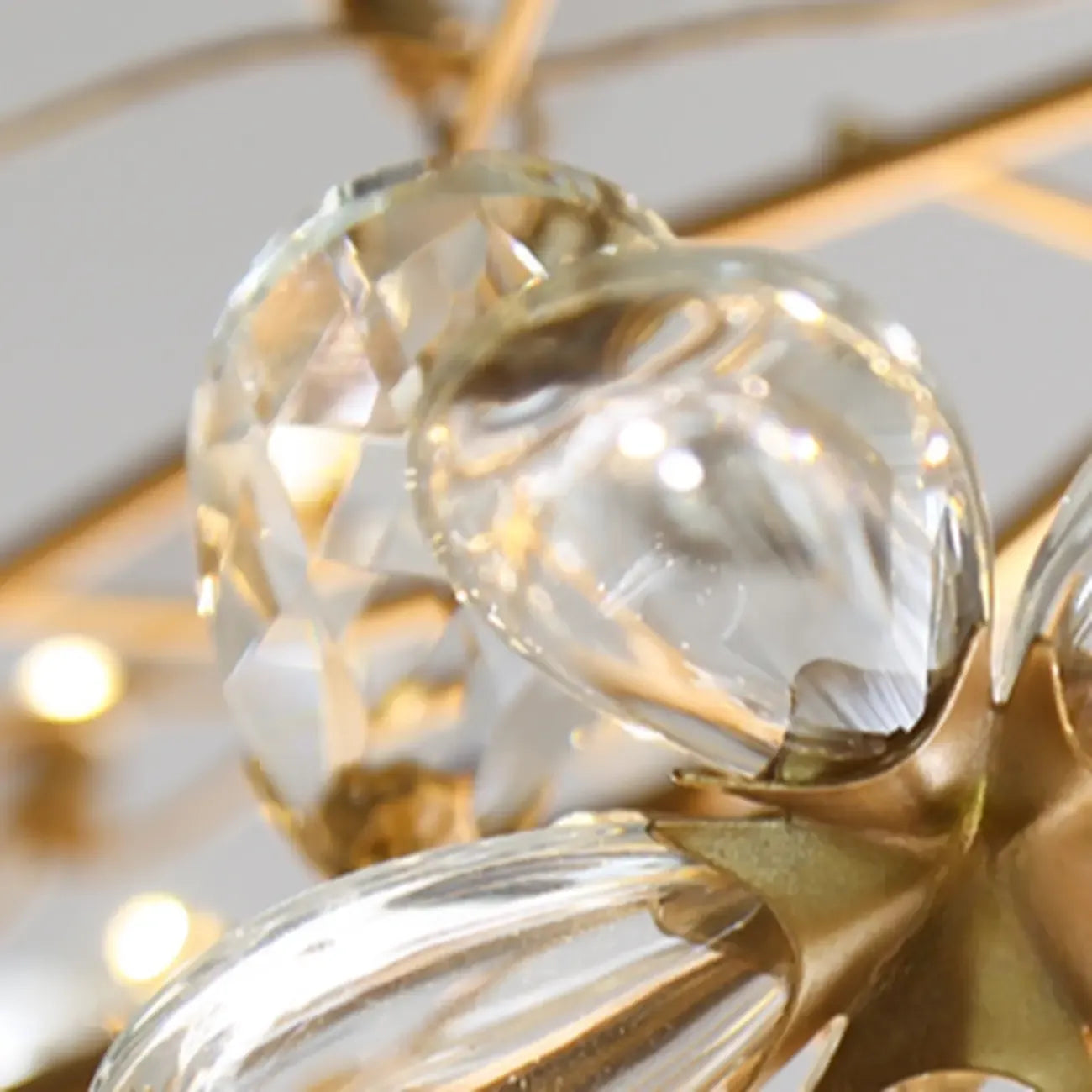 Lustre moderne en cristal à branches, longueur ajustable