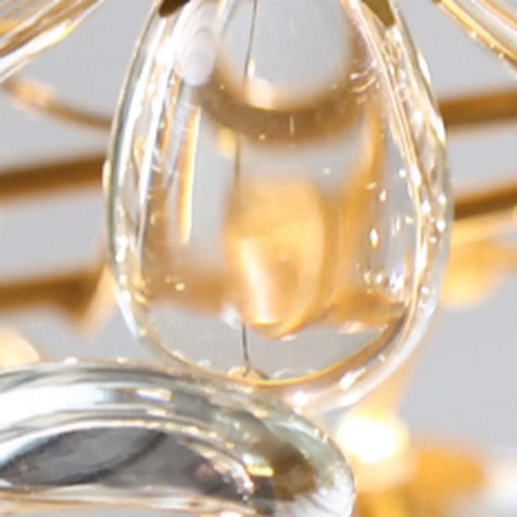 Lustre moderne en cristal à branches, longueur ajustable