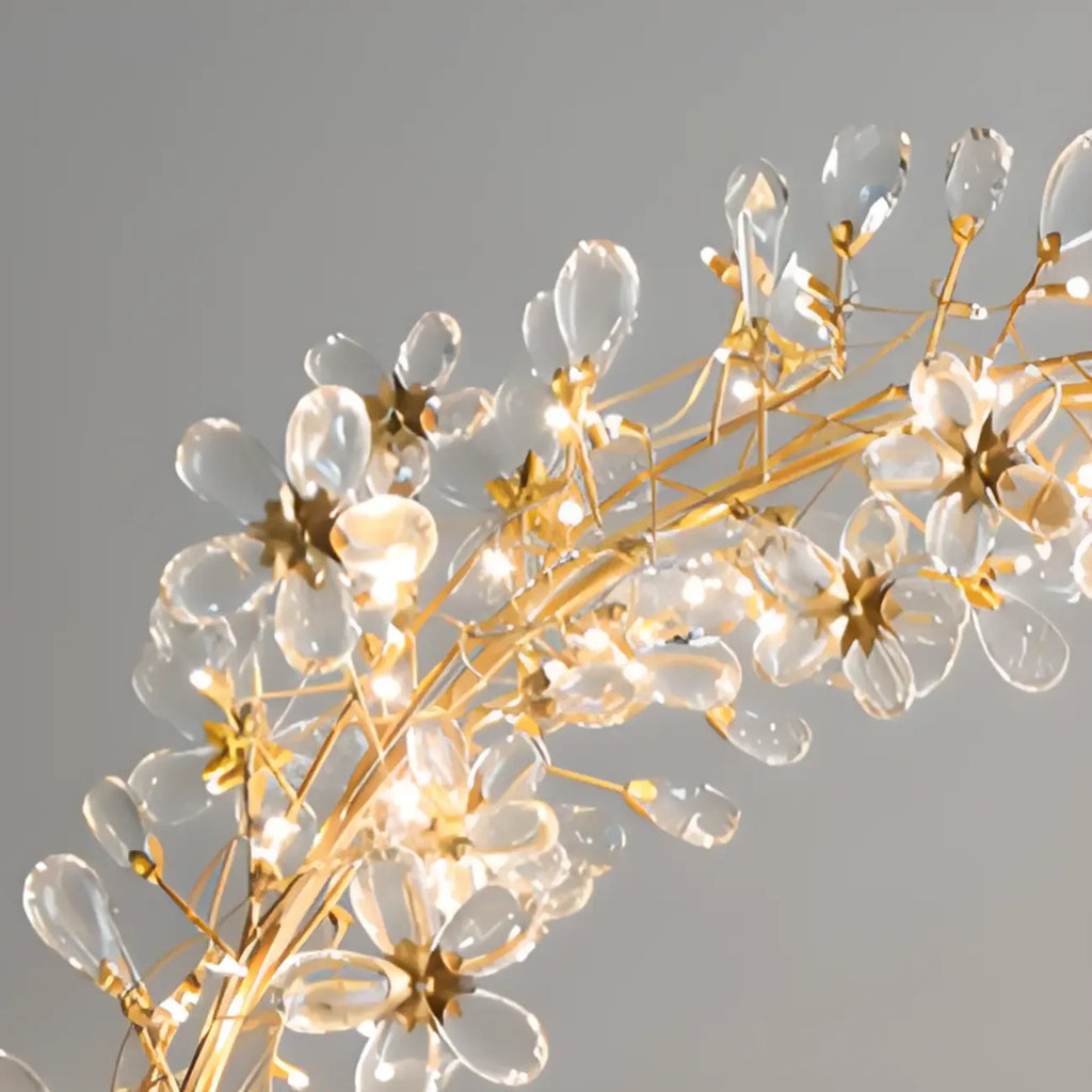 Lustre moderne en cristal à branches, longueur ajustable
