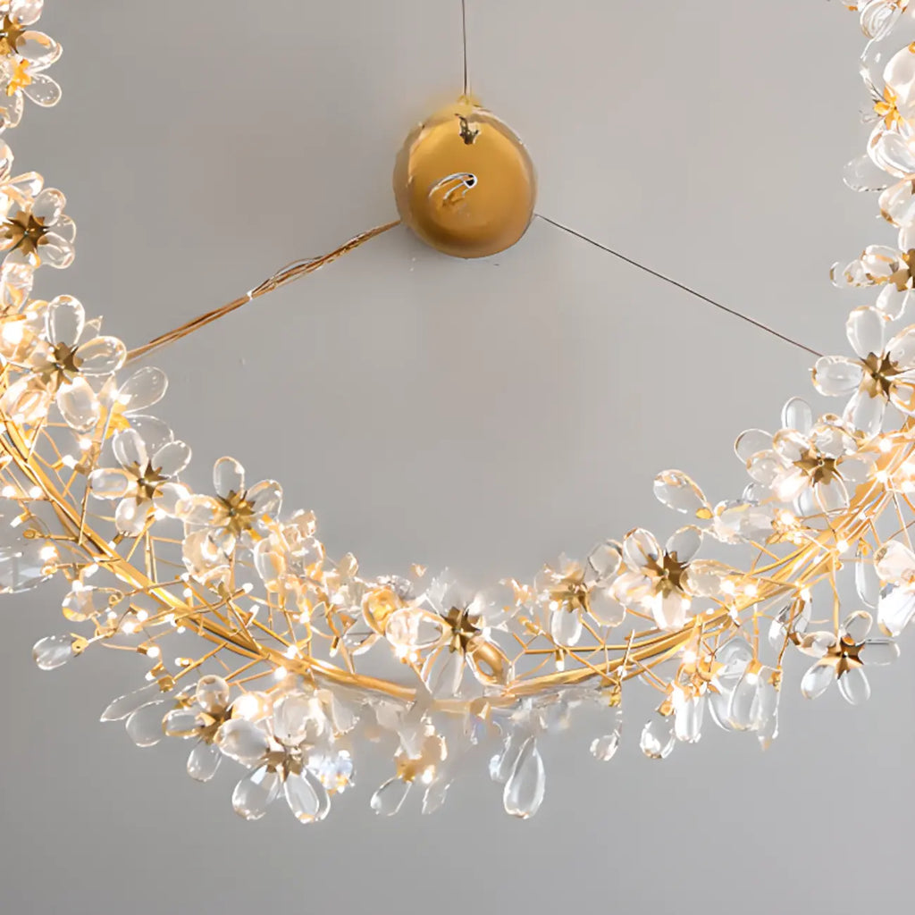 Lustre moderne en cristal à branches, longueur ajustable