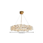 Lustre moderne en cristal à branches, longueur ajustable