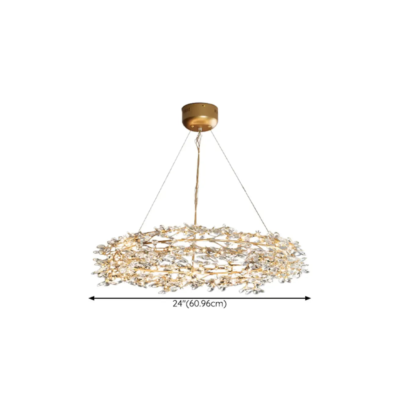Lustre moderne en cristal à branches, longueur ajustable