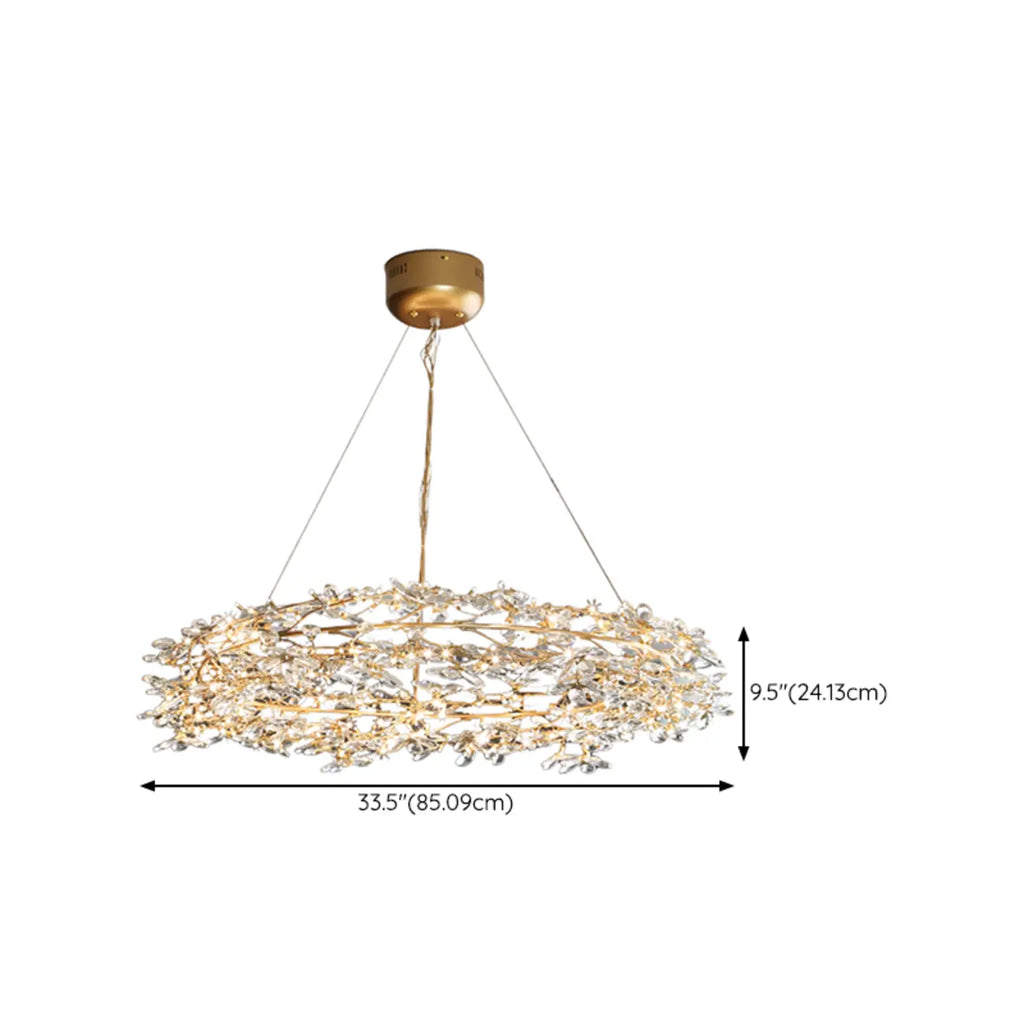Lustre moderne en cristal à branches, longueur ajustable