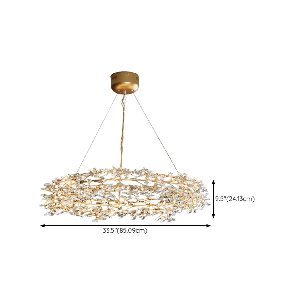 Lustre moderne en cristal à branches, longueur ajustable