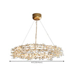Lustre moderne en cristal à branches, longueur ajustable