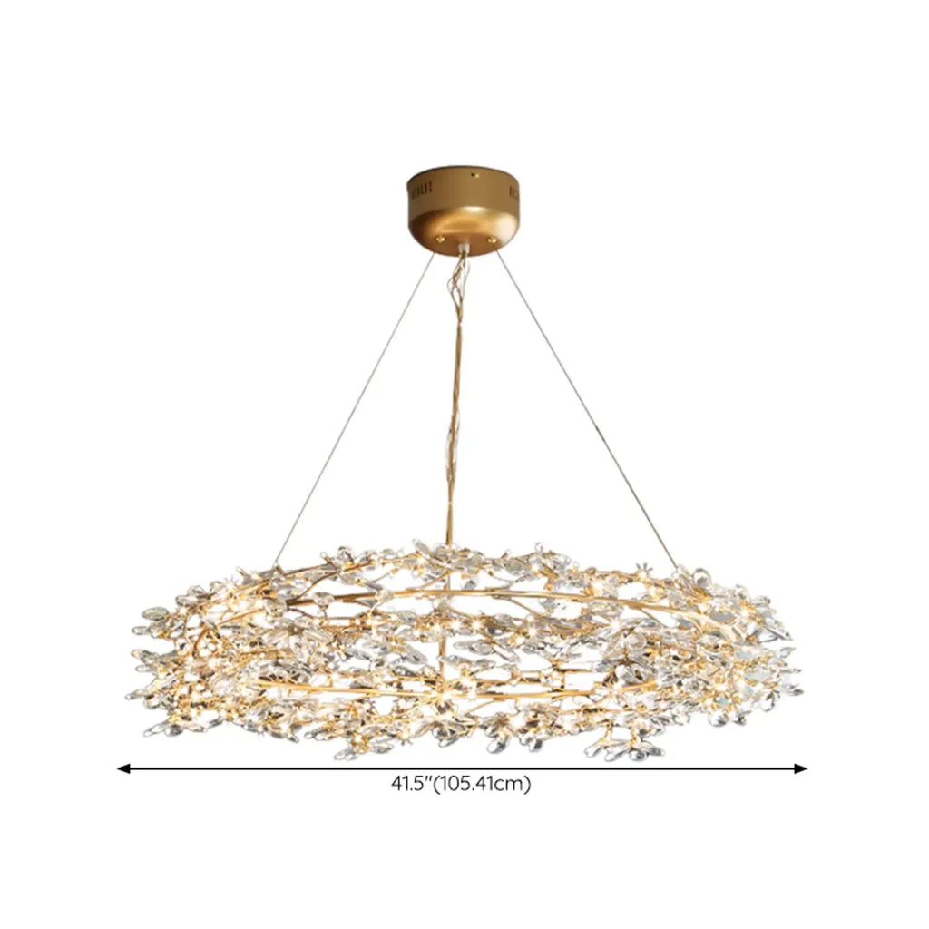 Lustre moderne en cristal à branches, longueur ajustable