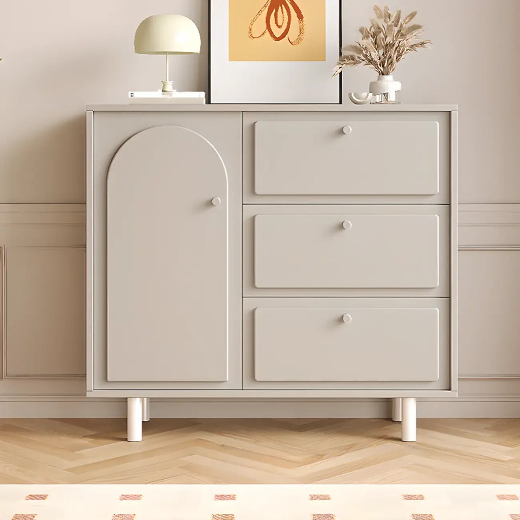 Meuble de rangement en bois gris tourterelle avec tiroirs pour le salon
