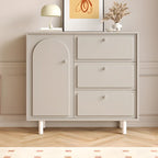 Meuble de rangement en bois gris tourterelle avec tiroirs pour le salon
