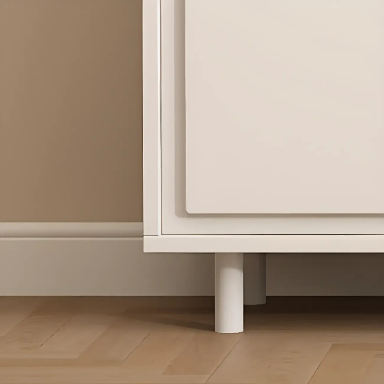 Meuble de rangement en bois gris tourterelle avec tiroirs pour le salon