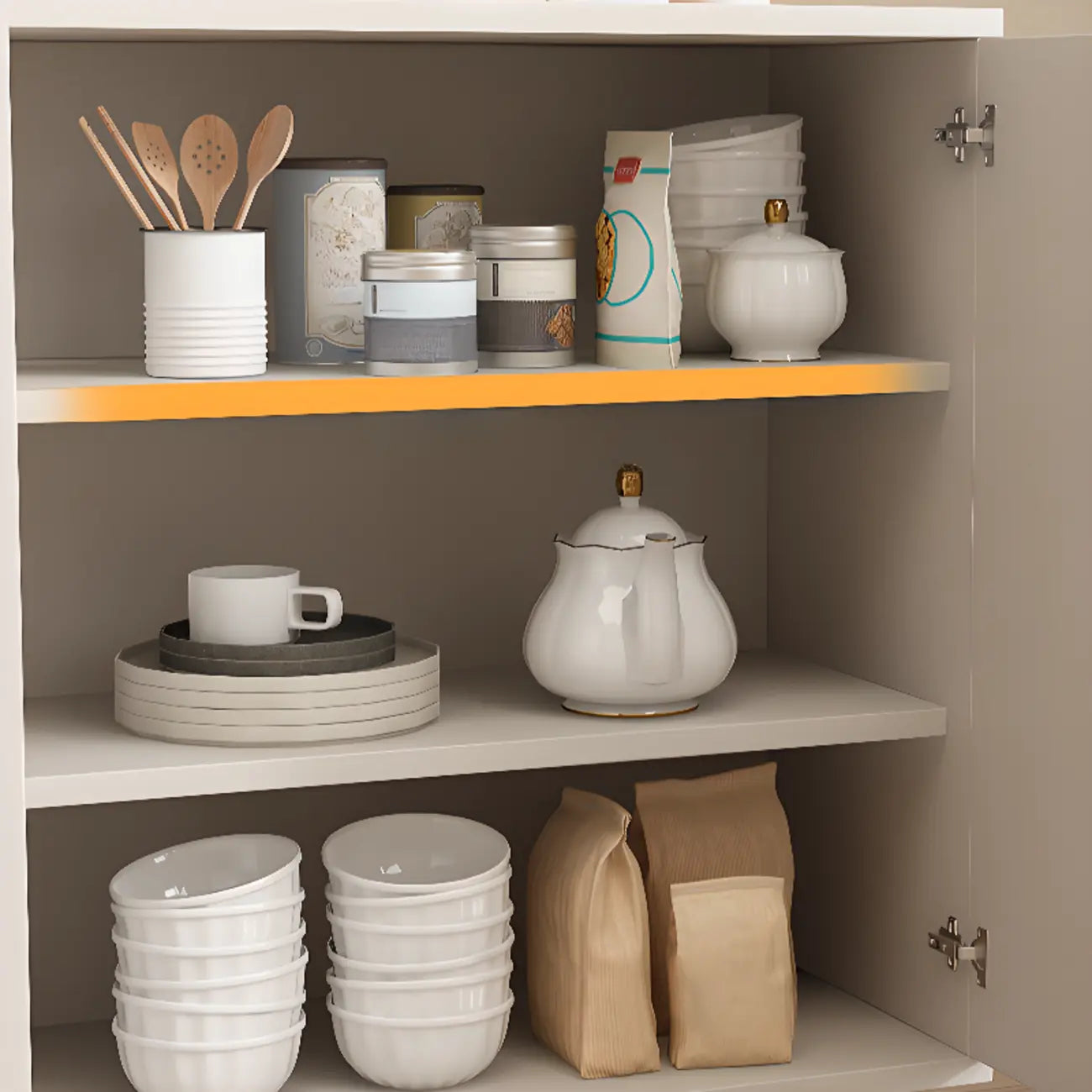Meuble de rangement en bois gris tourterelle avec tiroirs pour le salon