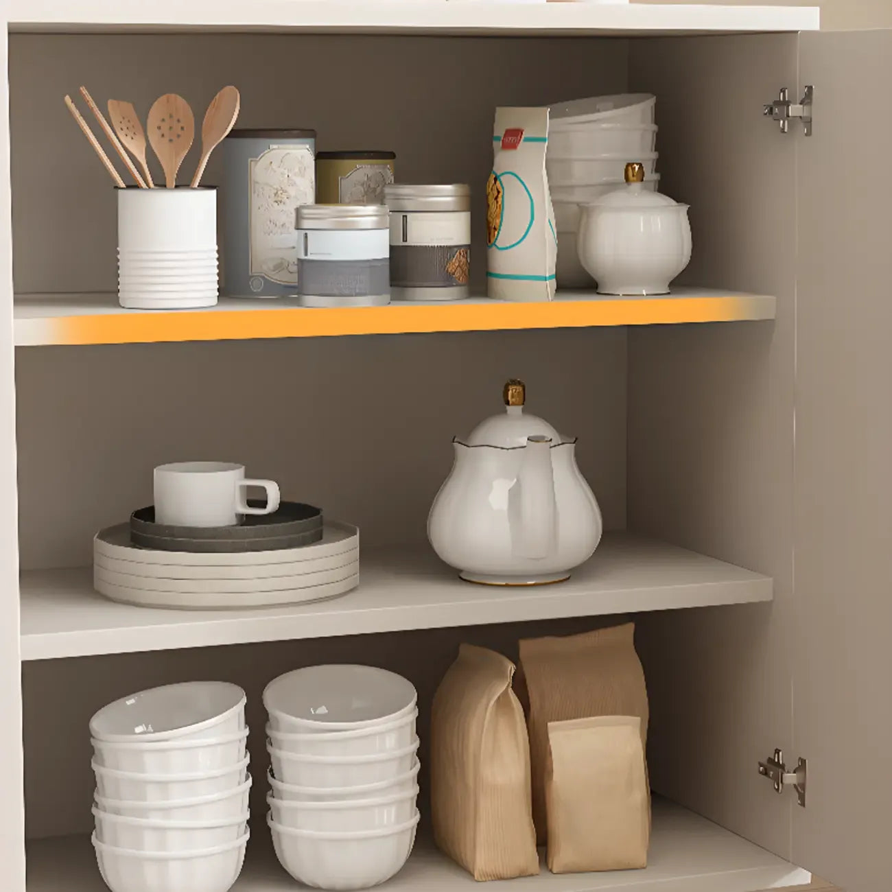 Meuble de rangement en bois gris tourterelle avec tiroirs pour le salon