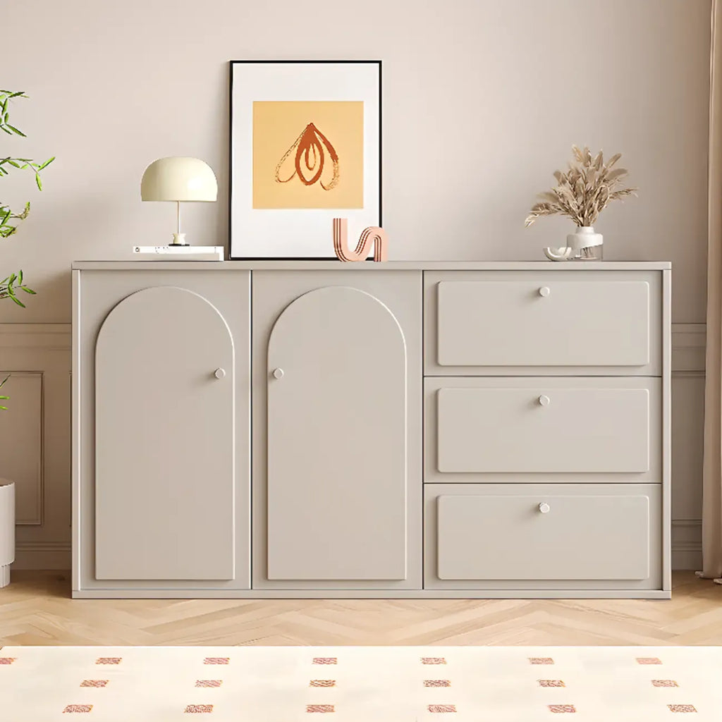 Meuble de rangement en bois gris tourterelle avec tiroirs pour le salon