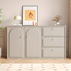Meuble de rangement en bois gris tourterelle avec tiroirs pour le salon