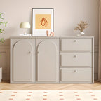 Meuble de rangement en bois gris tourterelle avec tiroirs pour le salon