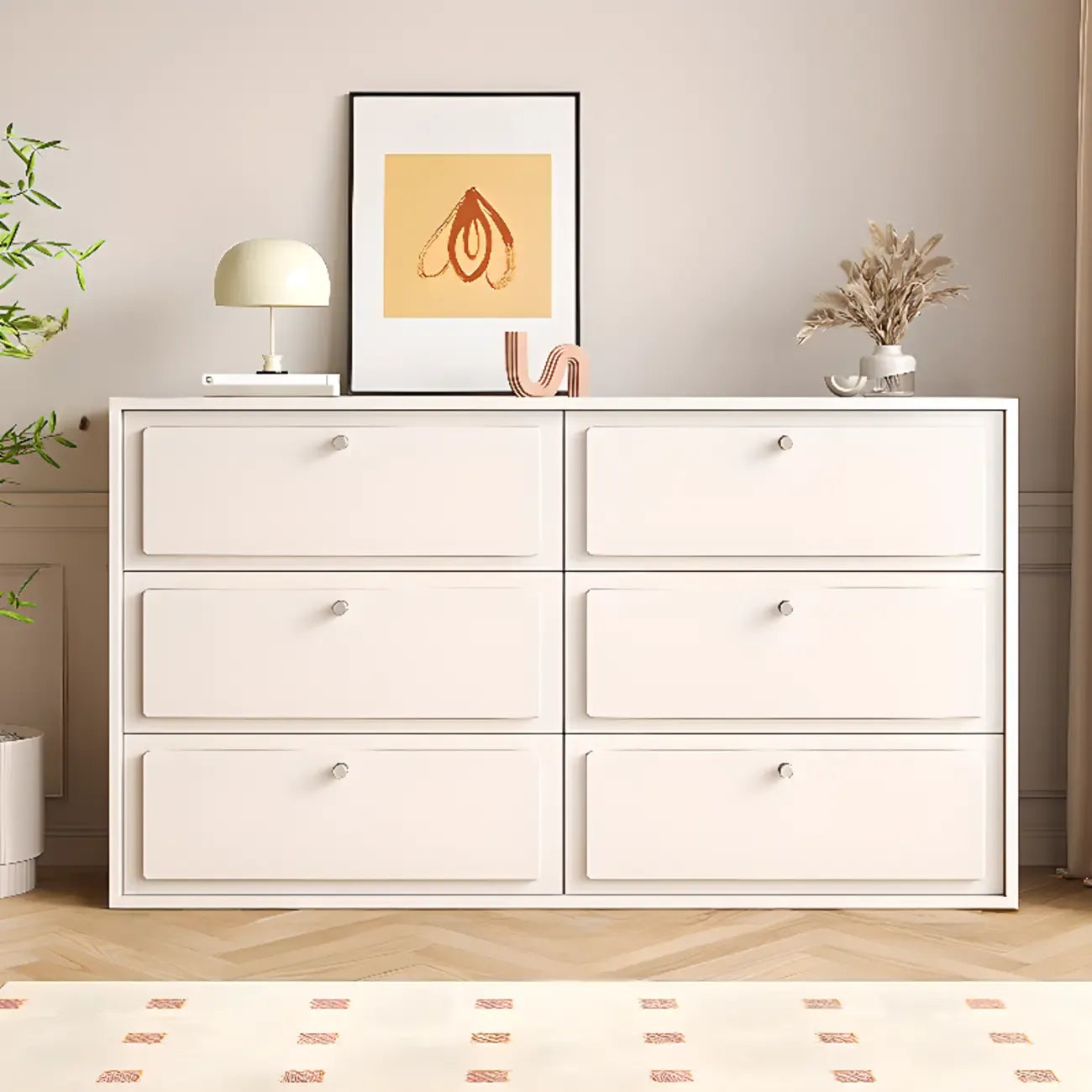 Meuble de rangement en bois gris tourterelle avec tiroirs pour le salon