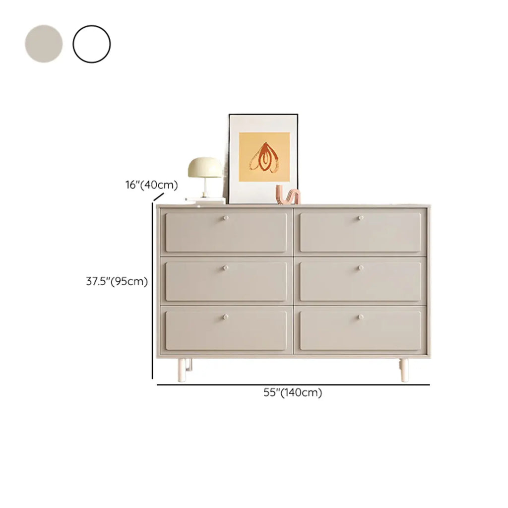 Meuble de rangement en bois gris tourterelle avec tiroirs pour le salon