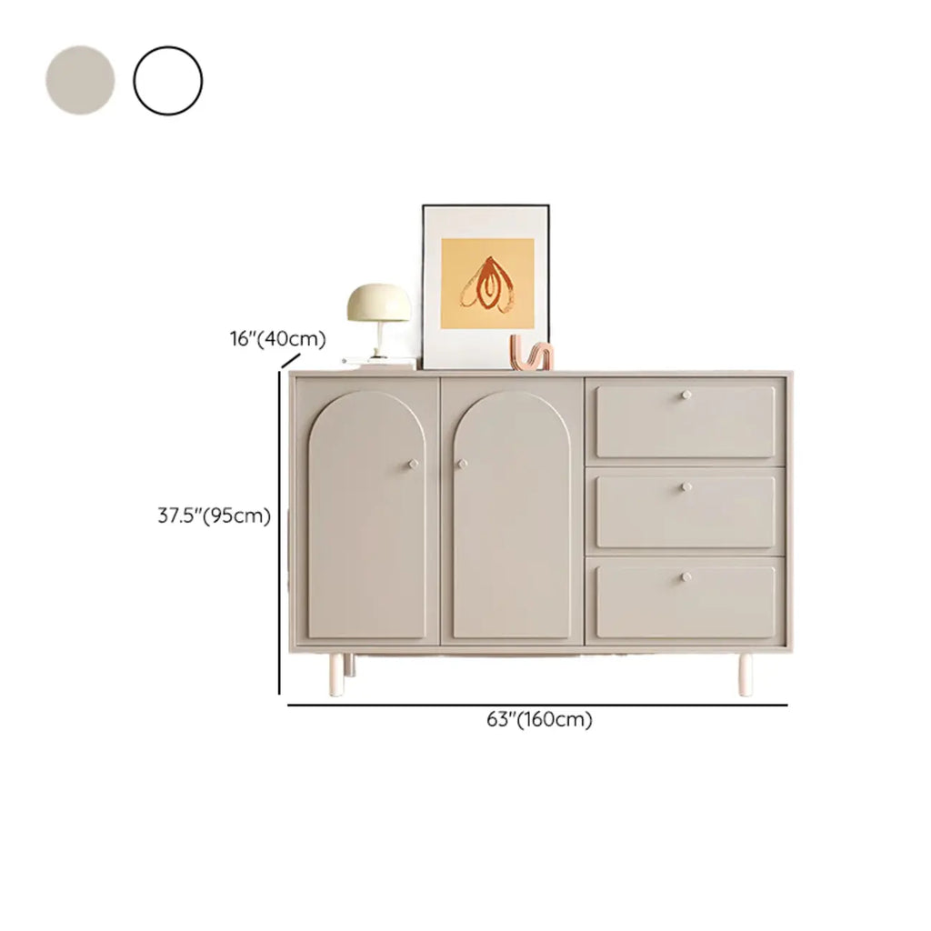 Meuble de rangement en bois gris tourterelle avec tiroirs pour le salon