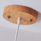 Suspension LED design en forme d'anneau en bois avec abat-jour en verre pour la décoration intérieure