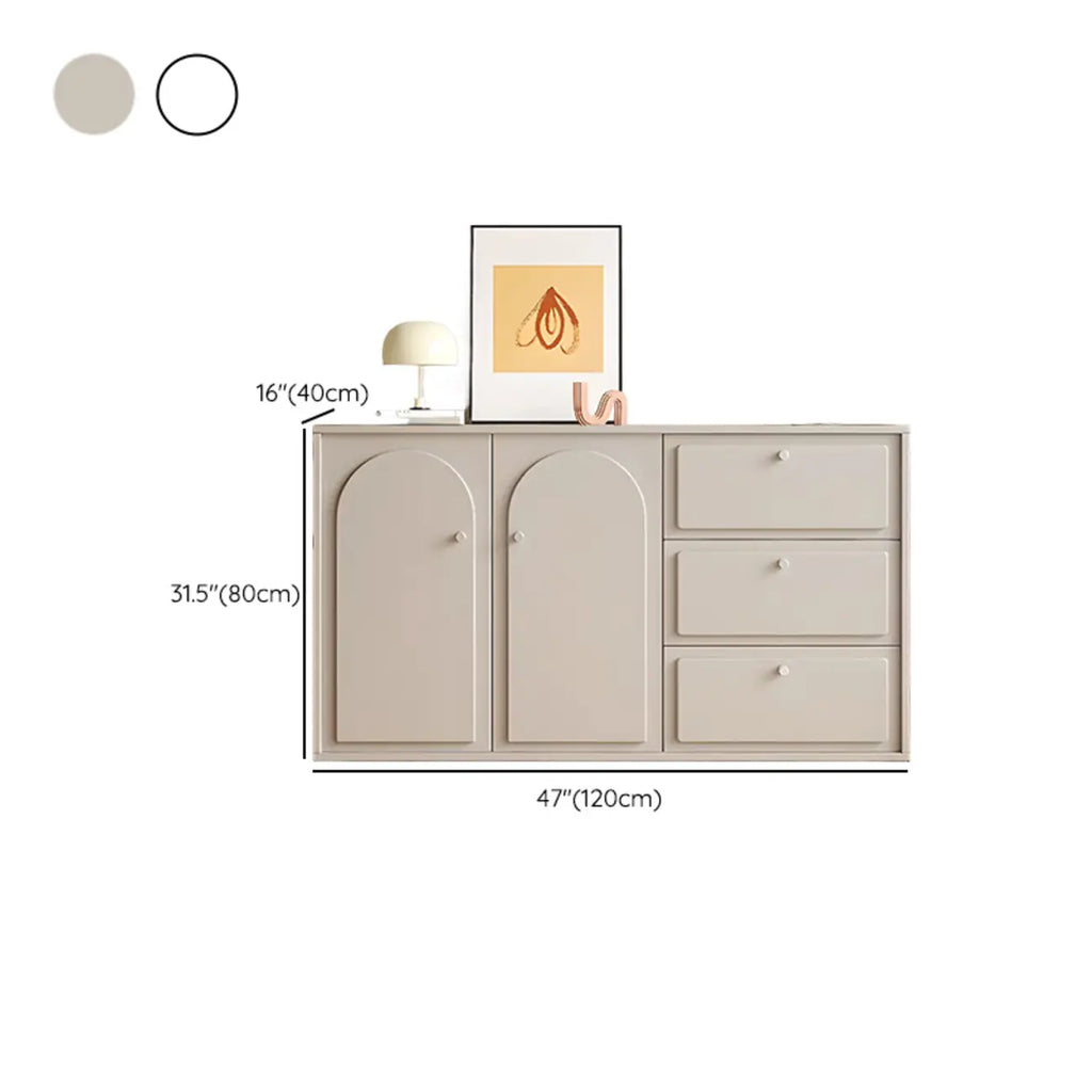 Meuble de rangement en bois gris tourterelle avec tiroirs pour le salon