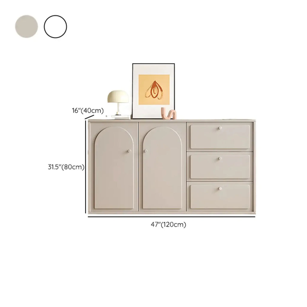Meuble de rangement en bois gris tourterelle avec tiroirs pour le salon