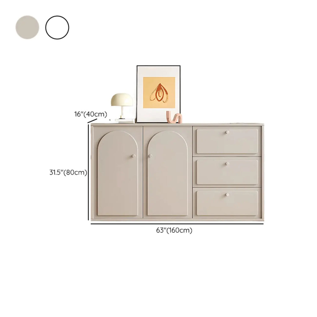 Meuble de rangement en bois gris tourterelle avec tiroirs pour le salon