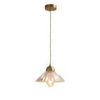 Suspension moderne en verre transparent à motif conique pour salon
