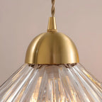 Suspension moderne en verre transparent à motif conique pour salon