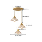 Suspension moderne en verre transparent à motif conique pour salon