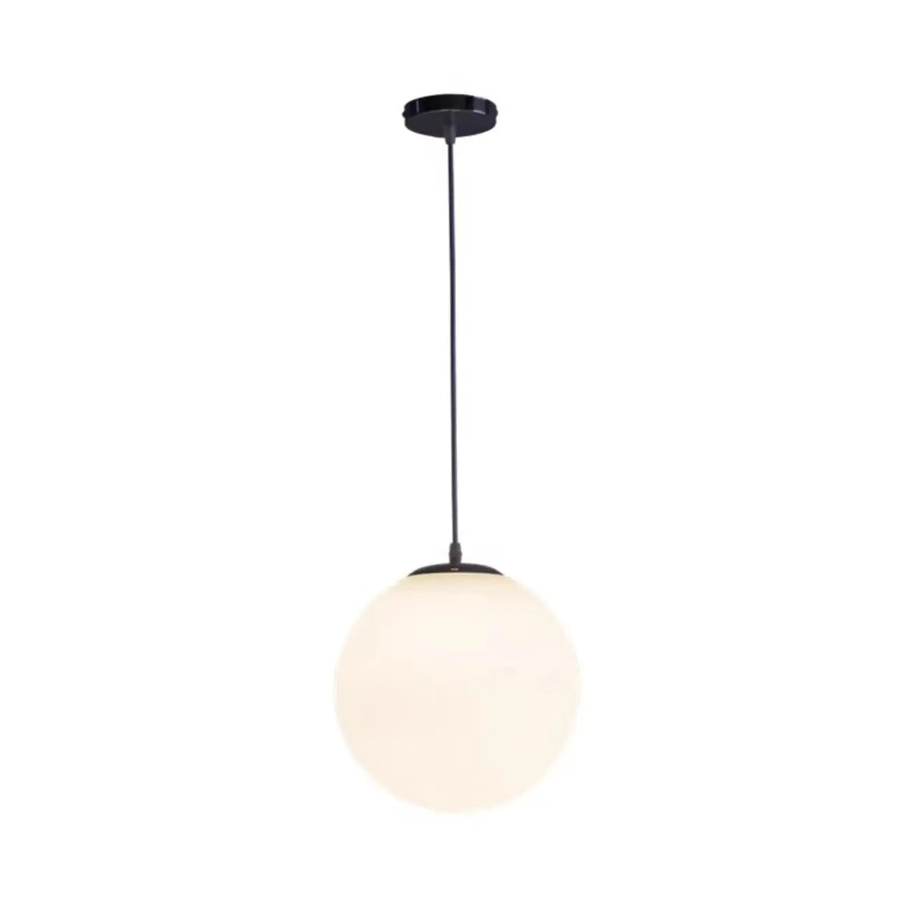 Suspension moderne en verre blanc avec globe