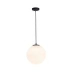 Suspension moderne en verre blanc avec globe
