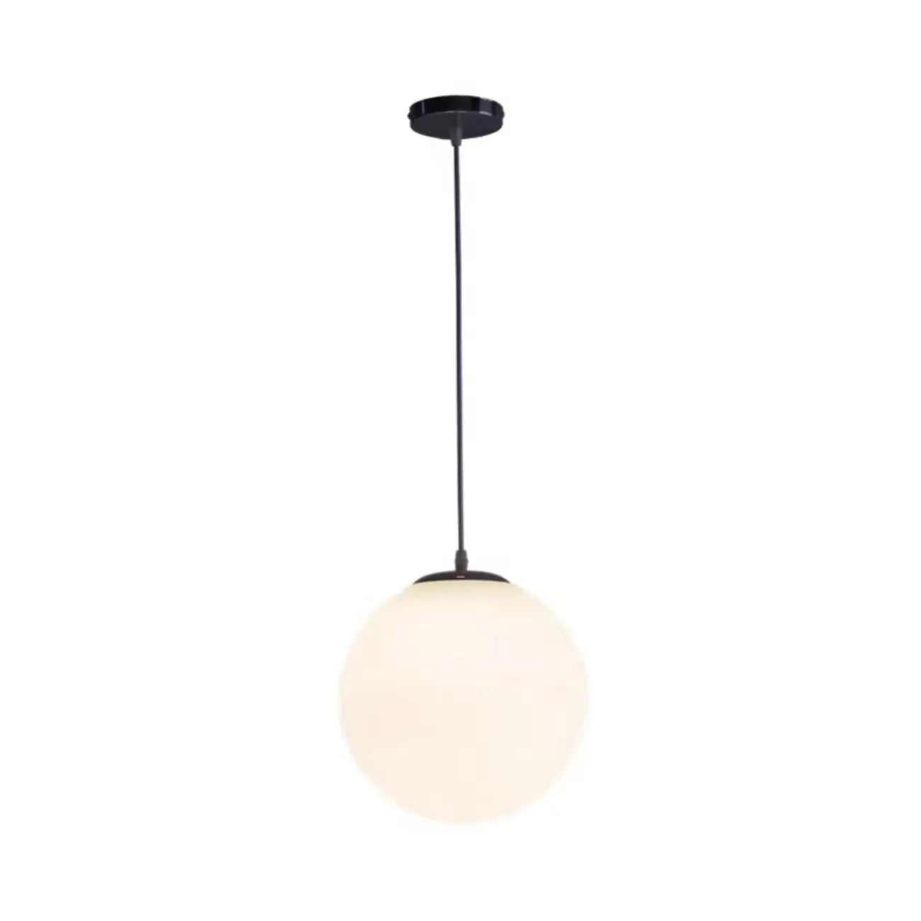 Suspension moderne en verre blanc avec globe